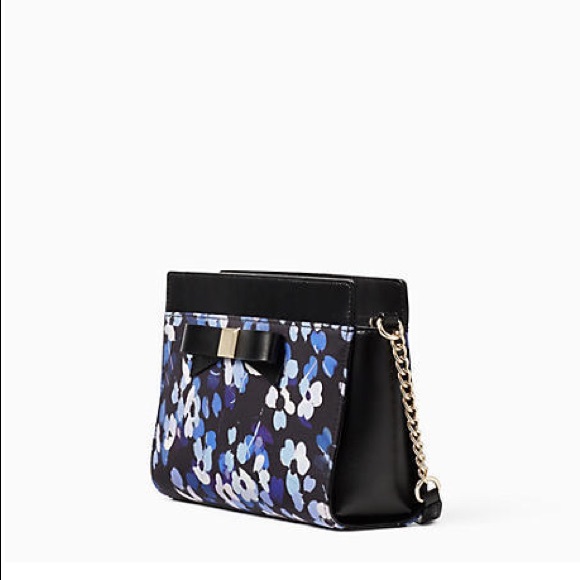 New Kate spade blue & black floral Angelica Purse - Picture 4 of 8